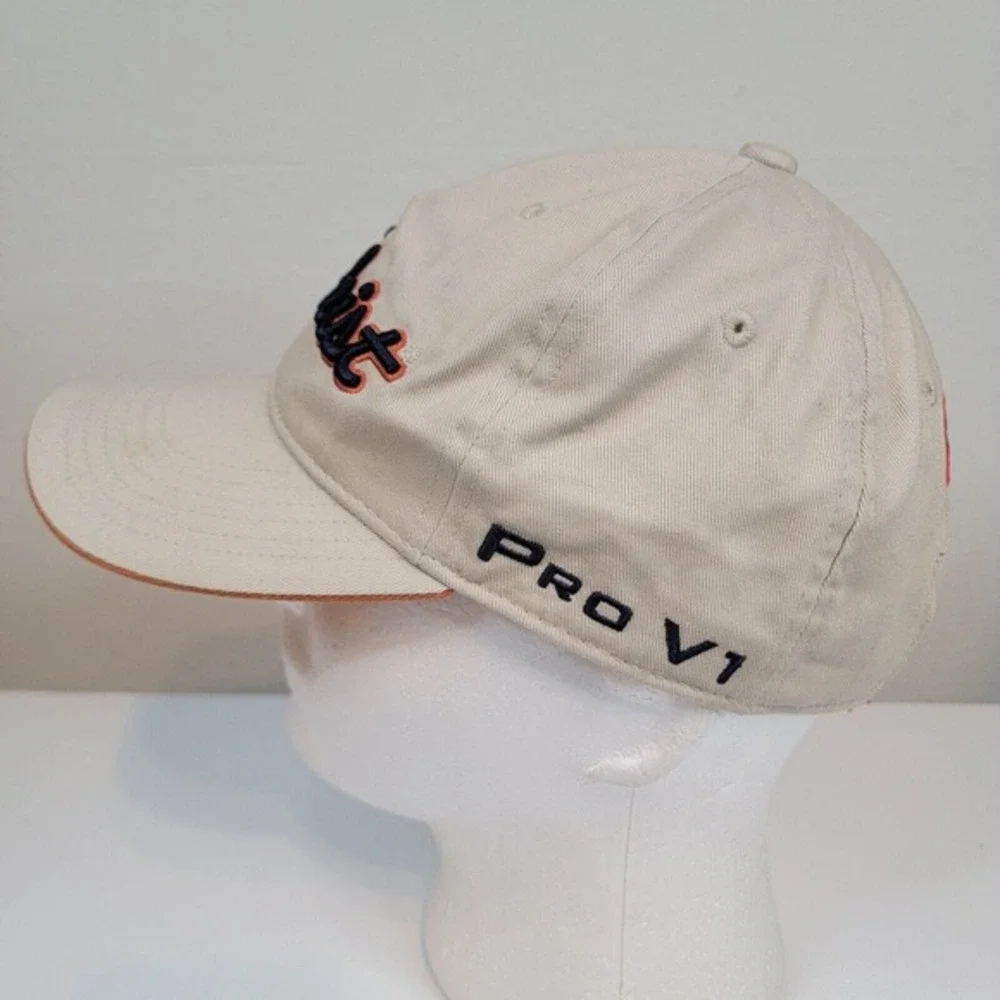 Titleist FootJoy FJ Pro‎ V1 Golf Hat Cap Logo Tan Orange Blue Adjustable
